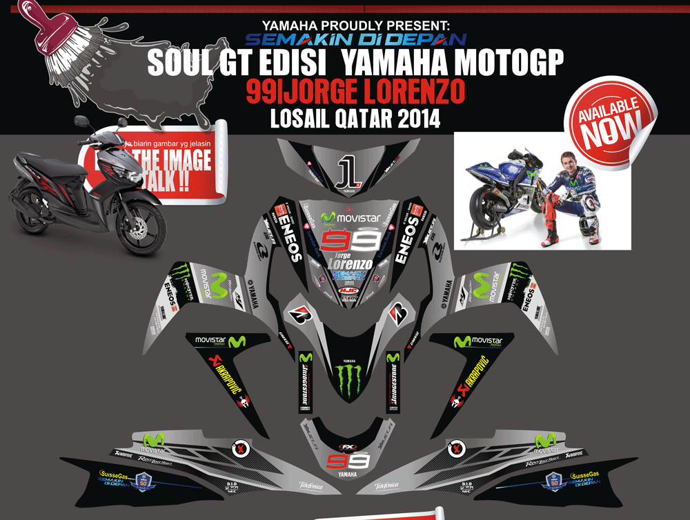 SMI87 SOUL GT LORENZO LOSAIL QATAR 2014  HITAM ABU ABU SolusiPrint