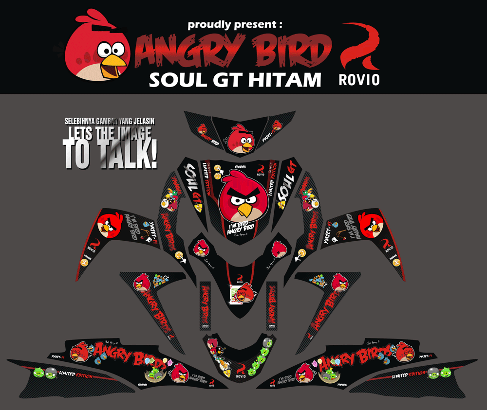 SMB91 SOUL GT BLACK-ANGRY BIRD SolusiPrint
