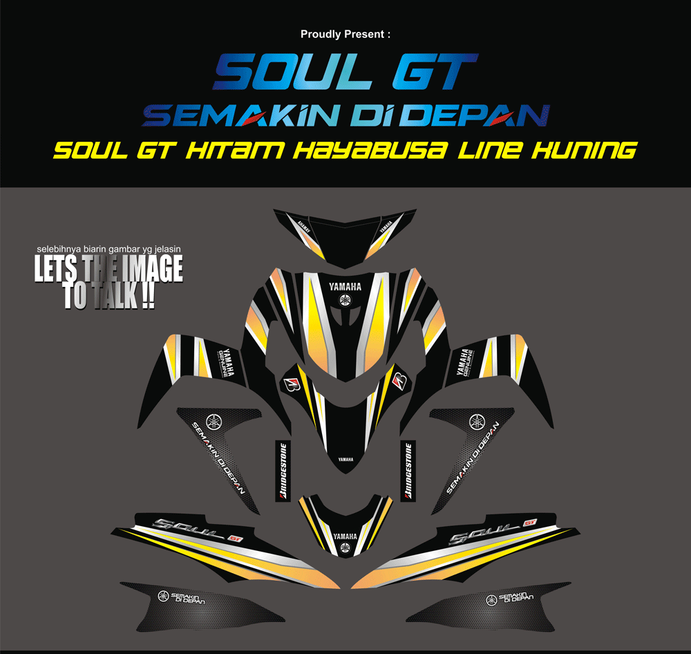 SMB95 SOUL GT HITAM HAYABUSA LINE KUNING SolusiPrint