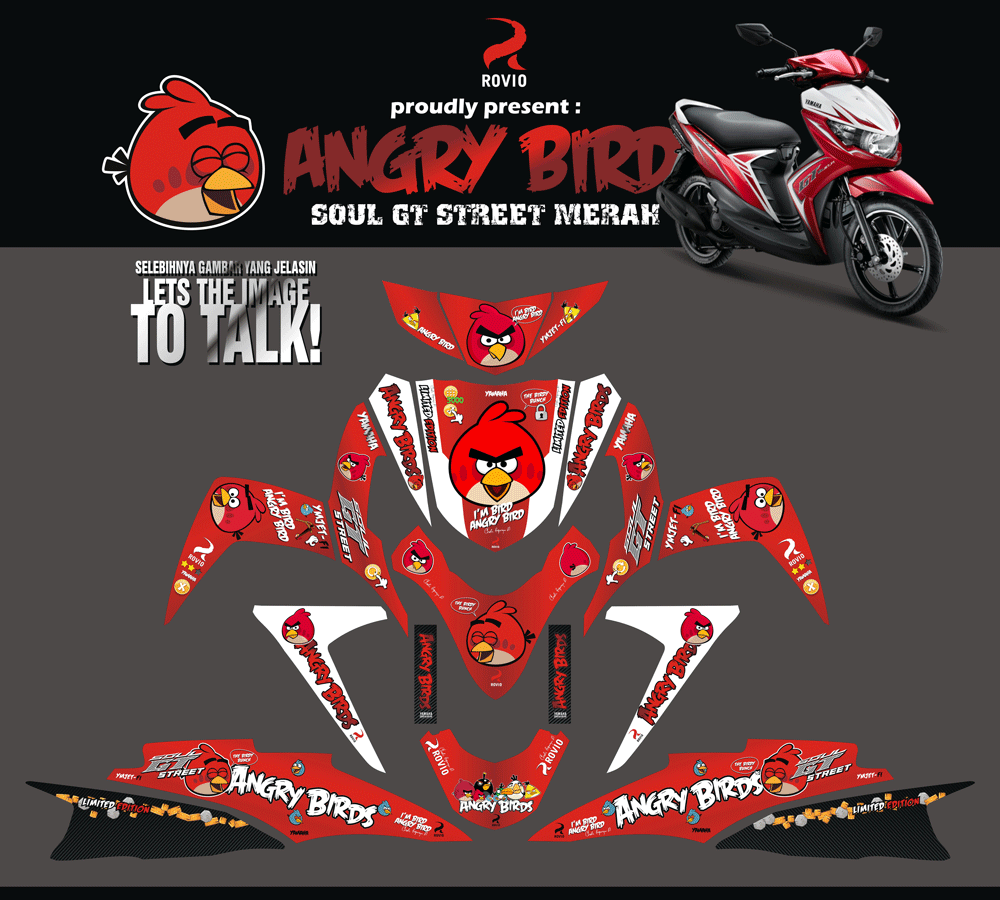 SMB106 SOUL GT STREET-MERAH-ANGRY BIRDS SolusiPrint