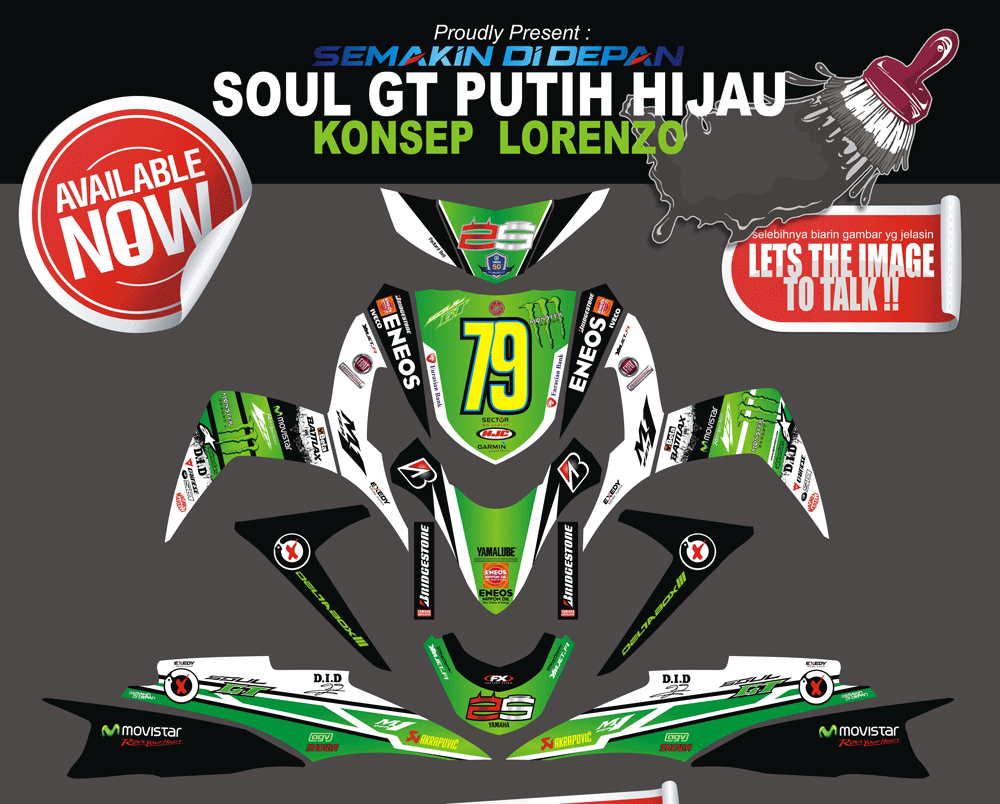 SMI92 SOUL GT PUTIH HIJAU LORENZO 79 SolusiPrint