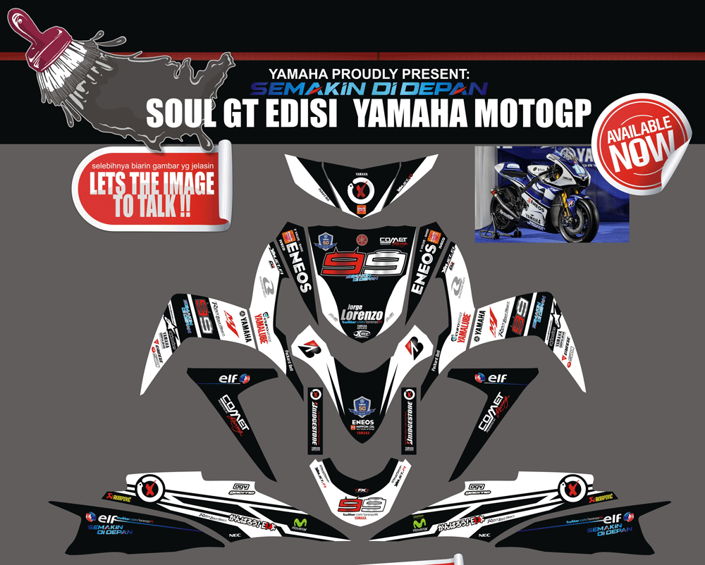 SMI88 SOUL GT LORENZO PUTIH_HITAM COMET RACING SolusiPrint