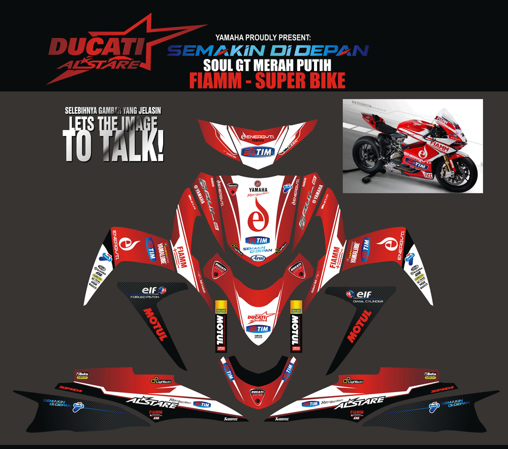 SMD81 SOUL GT - SUPER BIKE MERAH PUTIH DUCATI ALSTARE SolusiPrint
