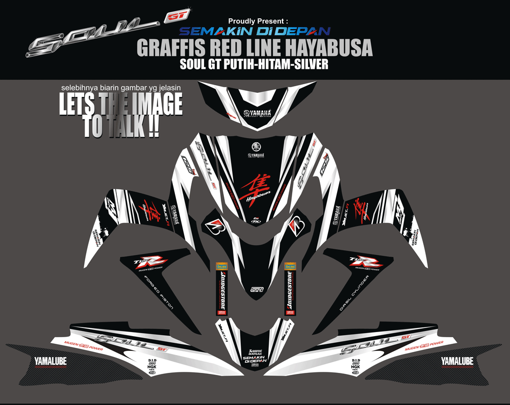 SMD88 SOUL GT HAYABUSA - SILVER BLACK SolusiPrint