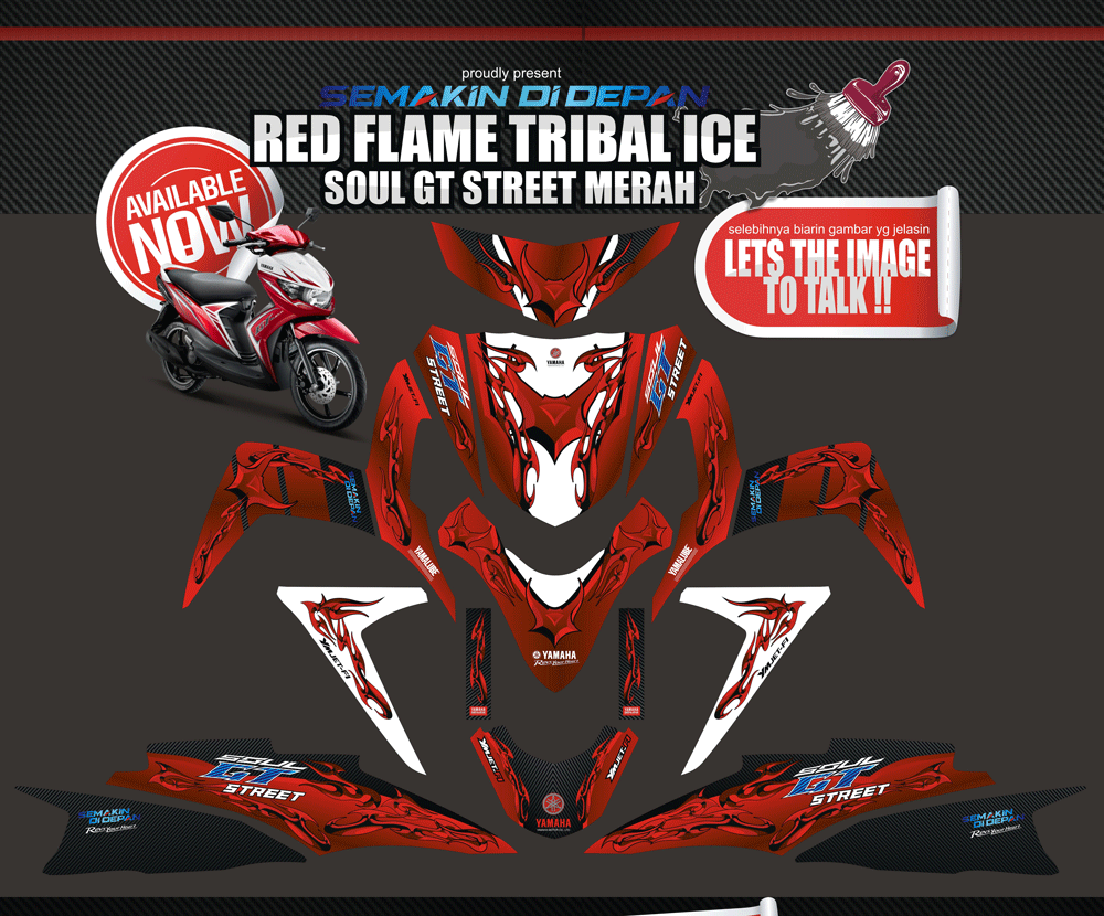 SME45 SOUL GT STREET MERAH TRIBAL ICE RED FLAME SolusiPrint
