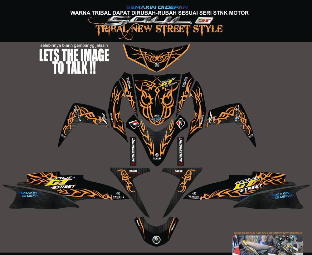 SMB107 SOUL GT STREET-TRIBAL MERAH - ORANGE SolusiPrint