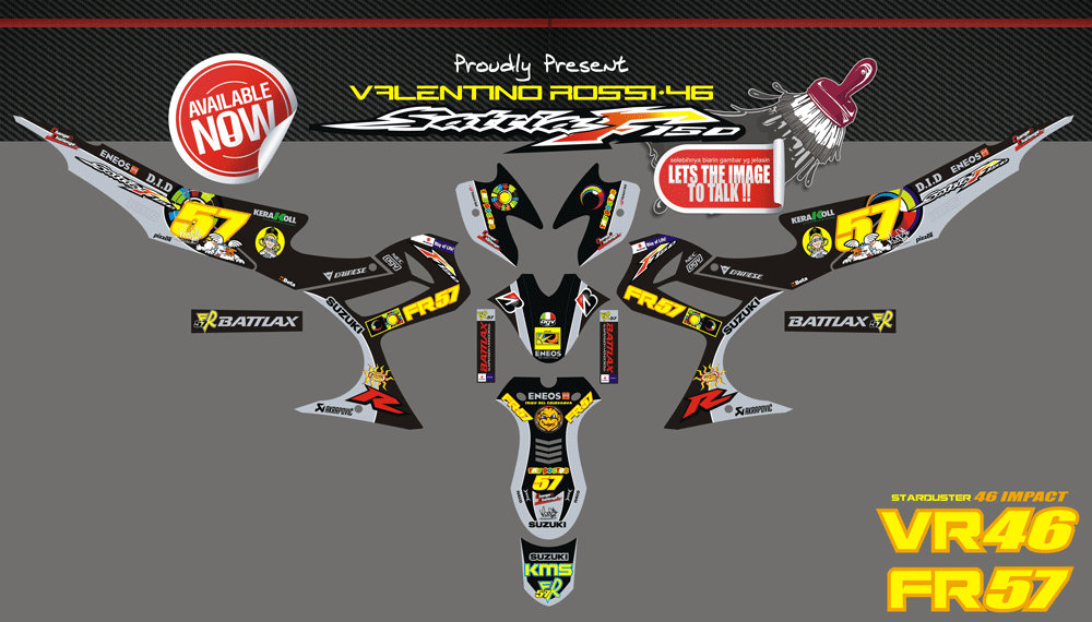 SMI78 SATRIA FU VR-46 ROSSI SILVER BLACK