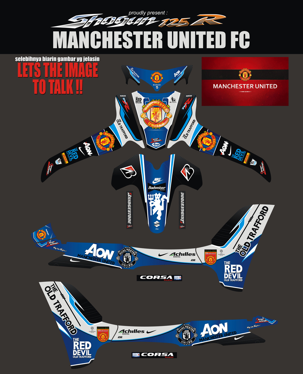 SMD104 SUZUKI SHOGUN 125 - MANCHESTER UNITED SolusiPrint
