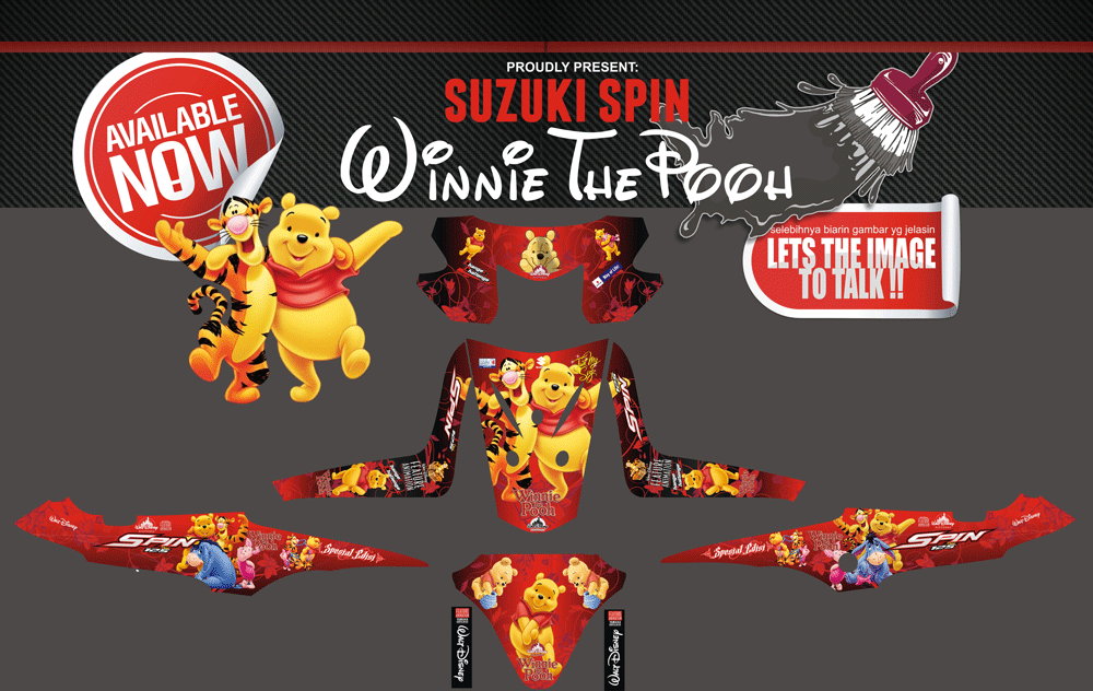 SMD107 SUZUKI SPIN WINNIE THE POOH-MERAH SolusiPrint