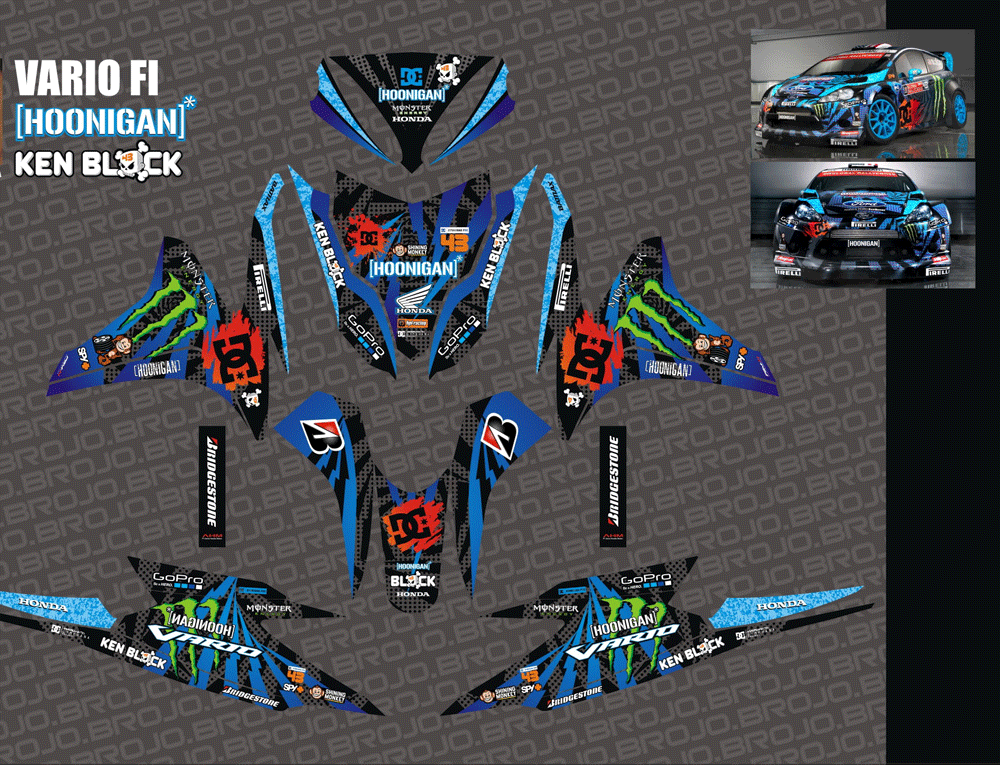 SMF34 HONDA VARIO FI - HOONIGAN CAR BLUE SolusiPrint