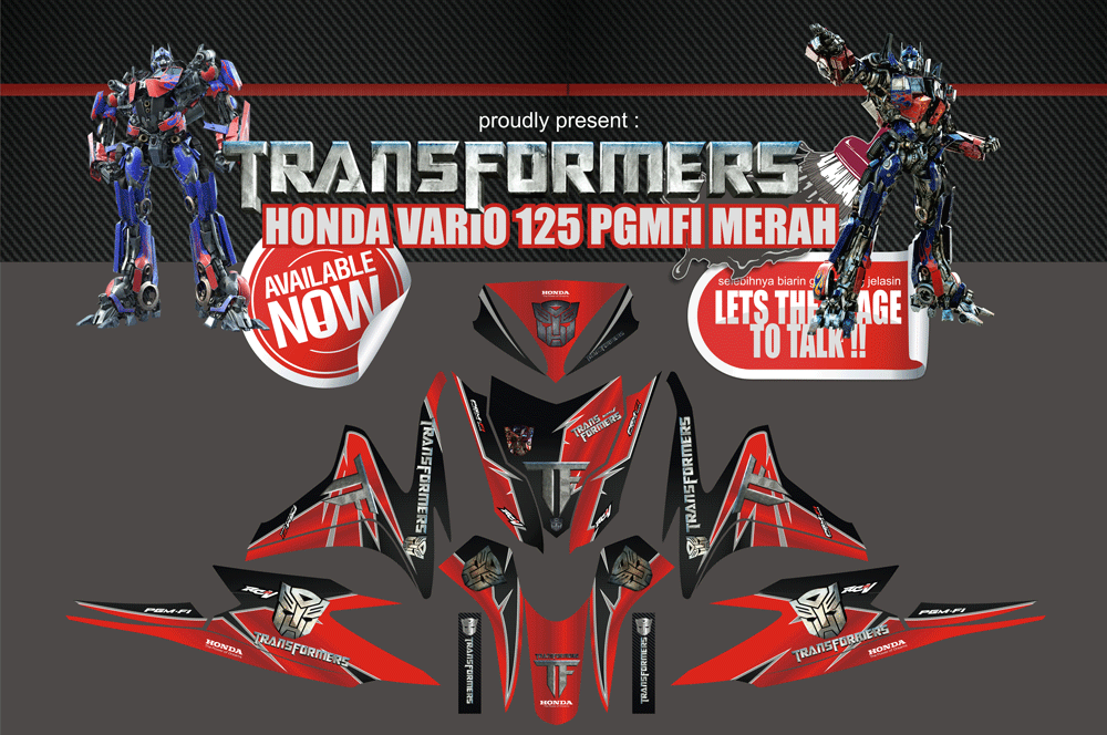 SME16 HONDA VARIO 125 MERAH HITAM AUTOBOT - BATU JATIM SolusiPrint