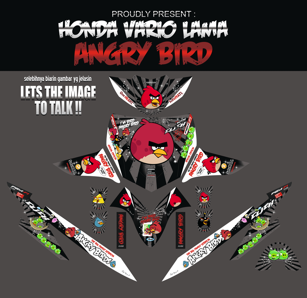 SMB50 HONDA VARIO LAMA-ANGRY BIRD HITAM SolusiPrint