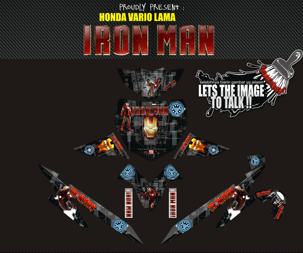 SMF39 HONDA VARIO LAMA IRONMAN HITAM GREEY SolusiPrint