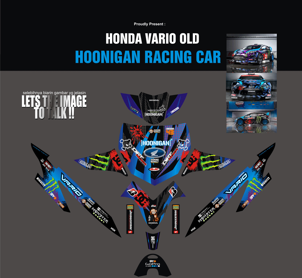 SMD40 HONDA VARIO LAMA  HOONIGAN DC CAR RACING SolusiPrint