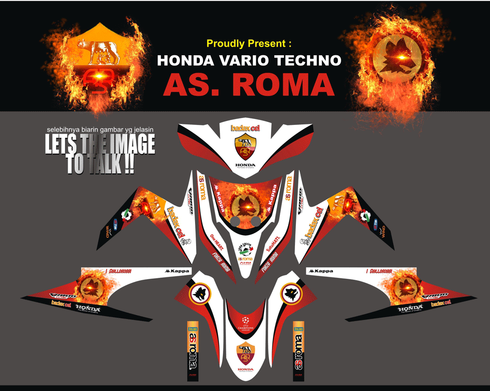 SMD43 HONDA VARIO TECHNO - AS ROMA PUTIH SolusiPrint