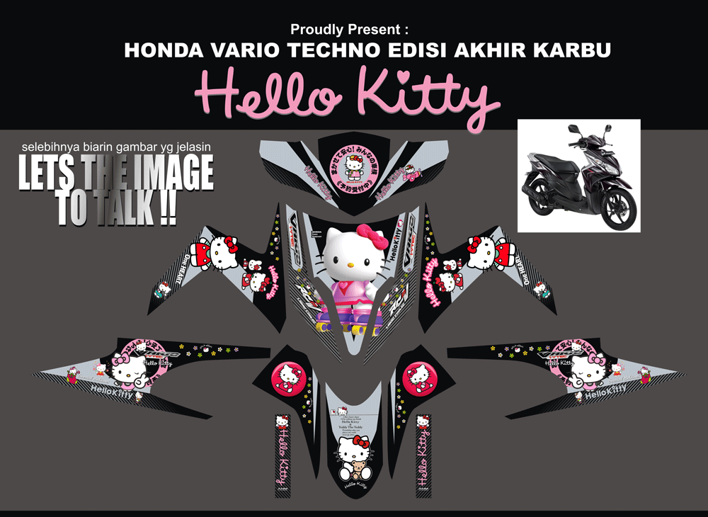 SMC26 HONDA VARIO TECHNO-HITAM SILVER-HELLO KITTY SolusiPrint