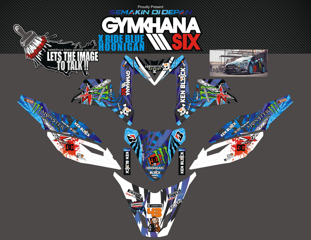 SMG17 X RIDE - HOONIGANS GYMKHANA BLUE SolusiPrint