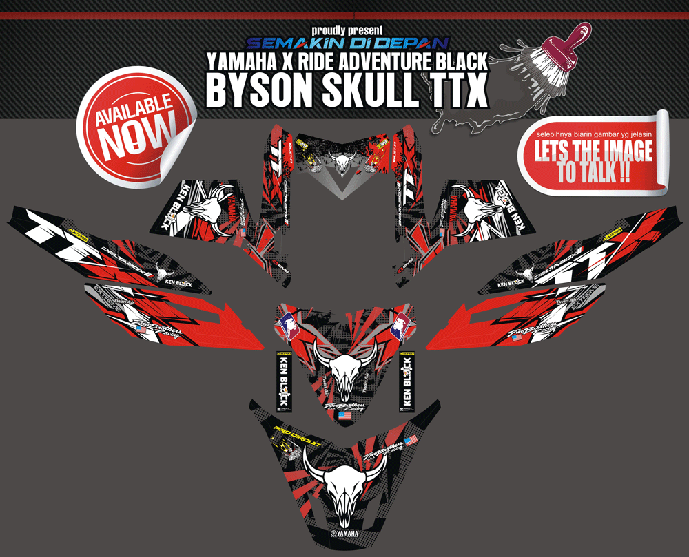 SMG37 X RIDE BYSON SKULL ADV.BLACK SolusiPrint