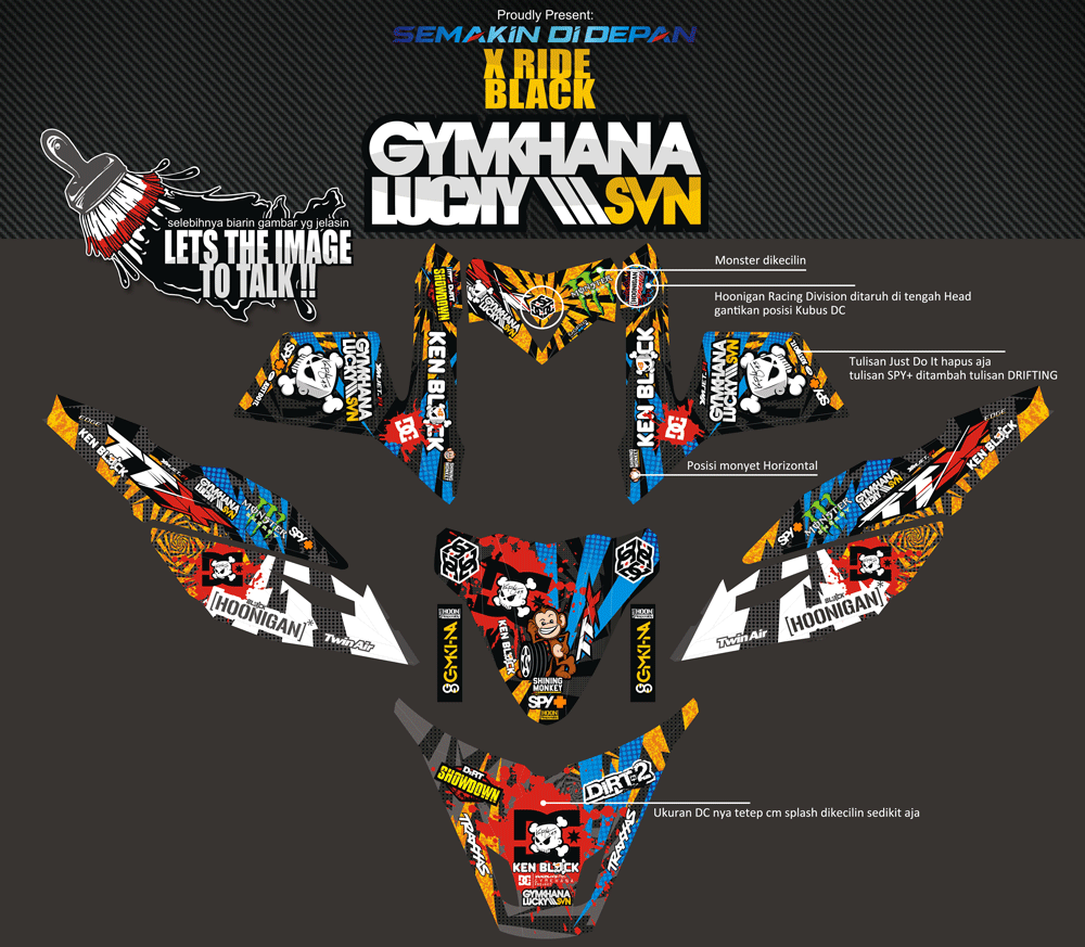 SMG47 X RIDE MONSTER DRIFTING BLACK GYMKHANA SVN SolusiPrint