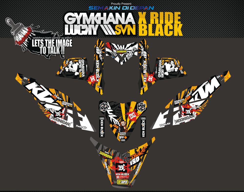 SMG48 X RIDE MONSTER DRIFTING BLACK KTM DUKE GYMKHANA SolusiPrint