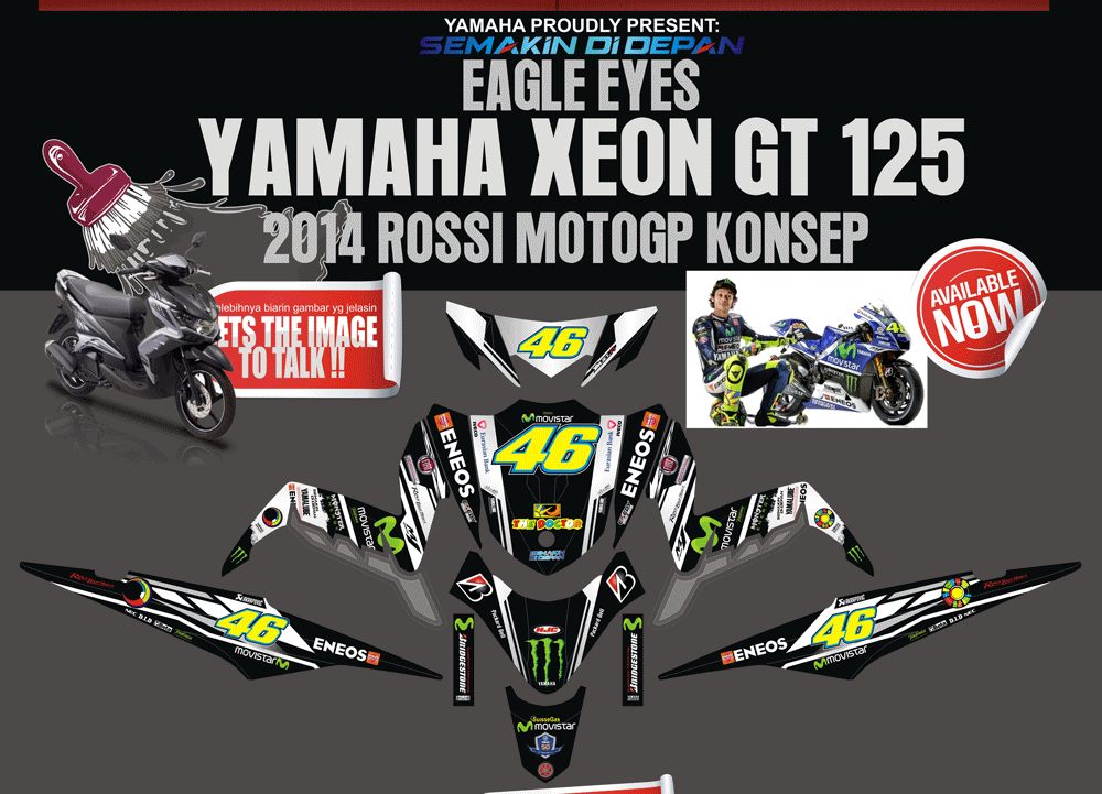 SMI105 XEON GT 125 HITAM V.ROSSI 2014 SolusiPrint