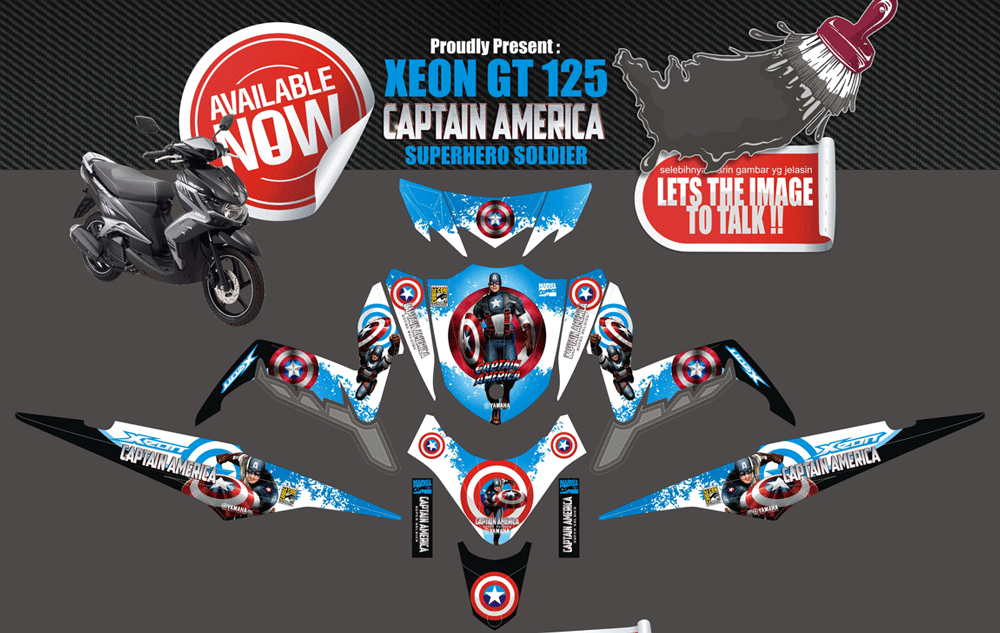 SMI102 XEON GT 125 CAPTAIN AMERICA BIRU SolusiPrint