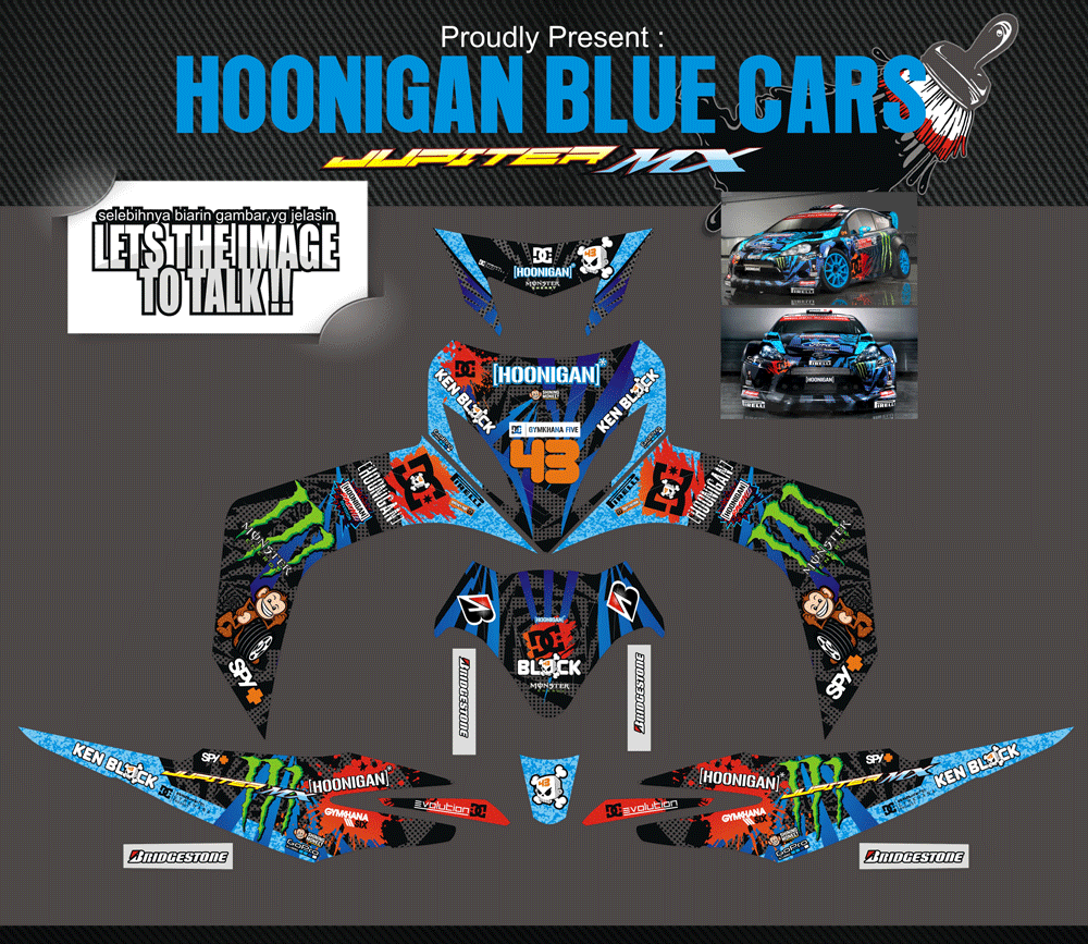 SMF79 YAMAHA JUPITER MX HOONIGAN BLUE CAR SolusiPrint