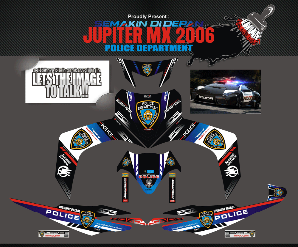 SME49 YAMAHA JUPITER MX 2007 POLICE NYPD SolusiPrint