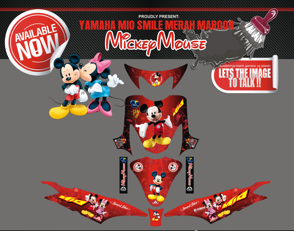 SMC30 MIO SMILE MAROON MICKEY MOUSE SolusiPrint