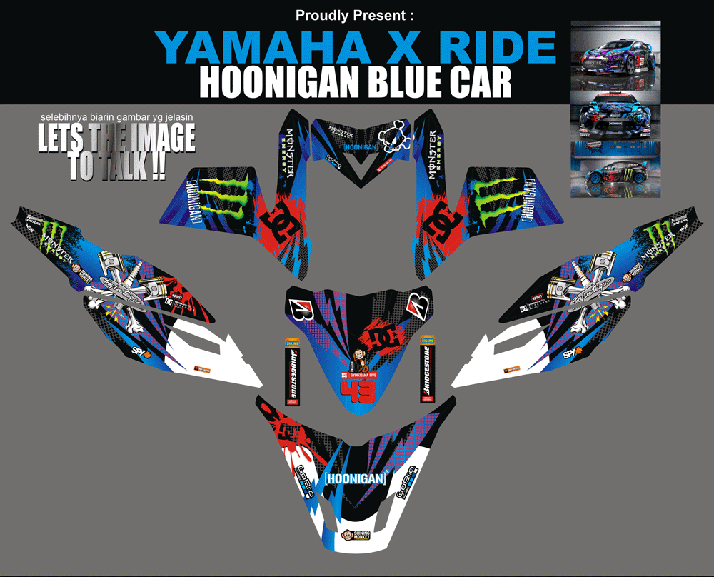 SMG4 X RIDE -  HOONIGAN RACING BLUE SolusiPrint