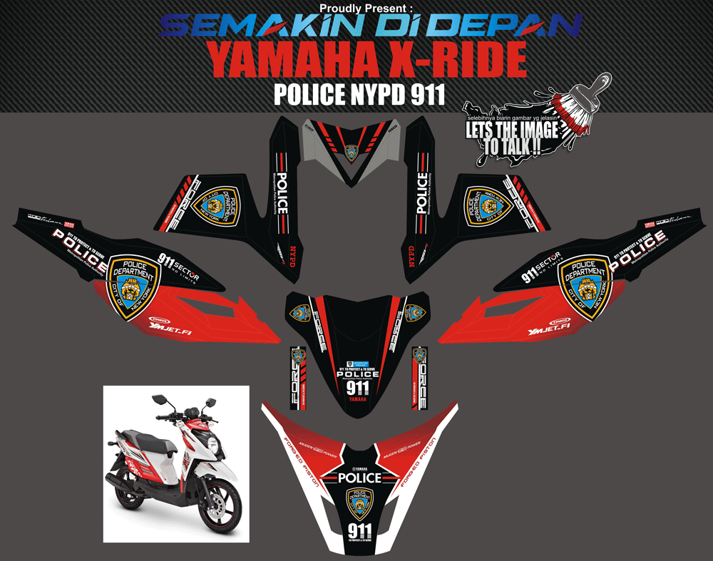 SMG61 YAMAHA X-RIDE POLICE NYPD 911 SolusiPrint