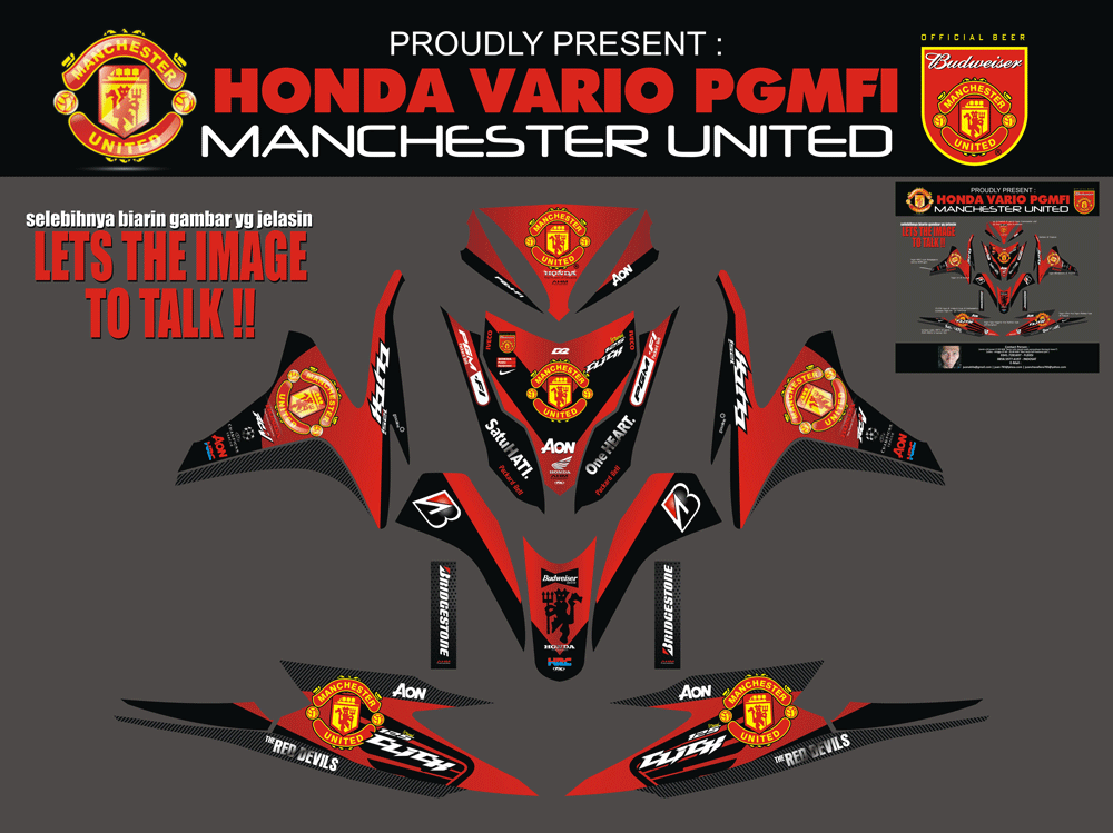 SMC17 HONDA VARIO 125 - DWEJI MANCHESTER UNITED RED DEVILS SolusiPrint