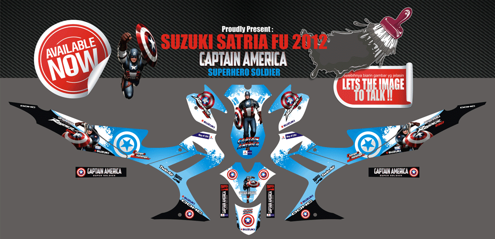 SMF70 SUZUKI SATRIA FU CAPTAIN AMERICA FLAG SolusiPrint
