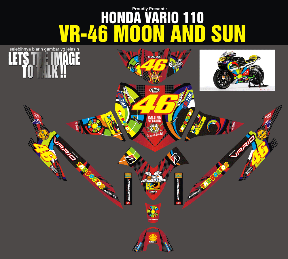 SMF41 HONDA VARIO LAMA-VR46 MERAH SolusiPrint